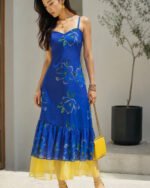 Azure Bloom Layered Dress - Image 6