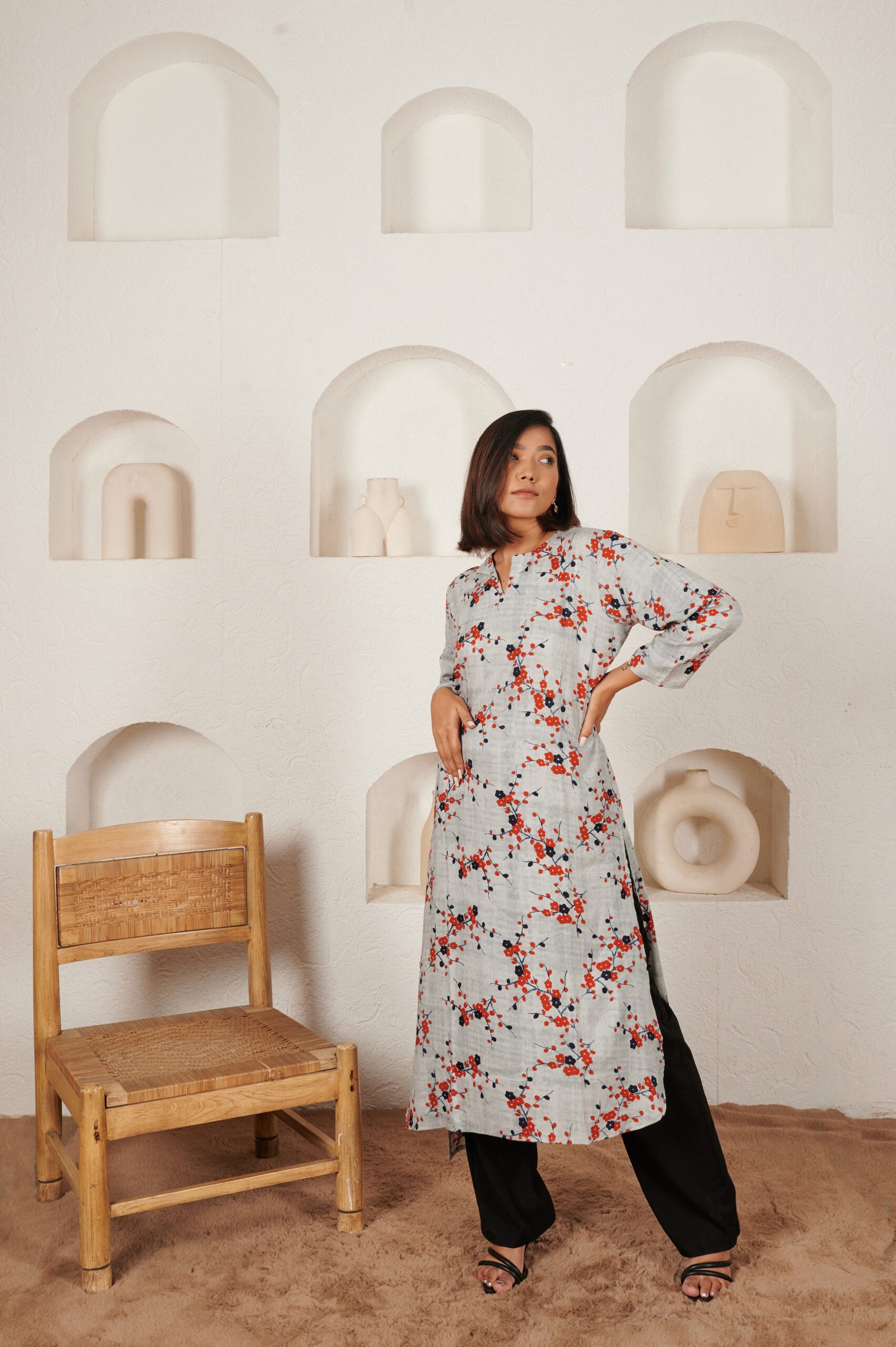 ANKIT MOURYA Floral Tunic Dress - Image 1