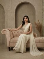 Tiffy - Women's Blush Draped Skirt & Blouse