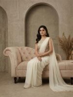 Tiffy - Women's Blush Draped Skirt & Blouse - Image 2