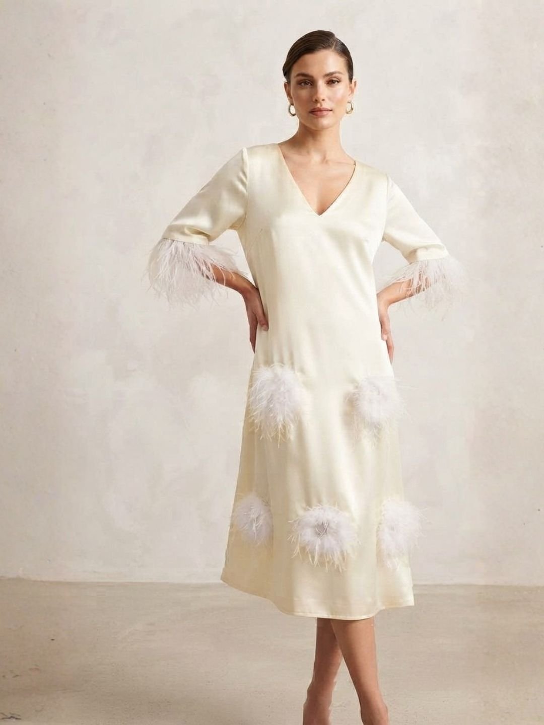 Nishrat Ara (6) Whimsical - Women's Cream Dress - Image 1