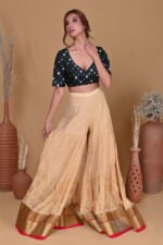 Beige Sharara with Opulent Gold Border