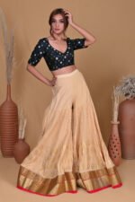Beige Sharara with Opulent Gold Border - Image 4