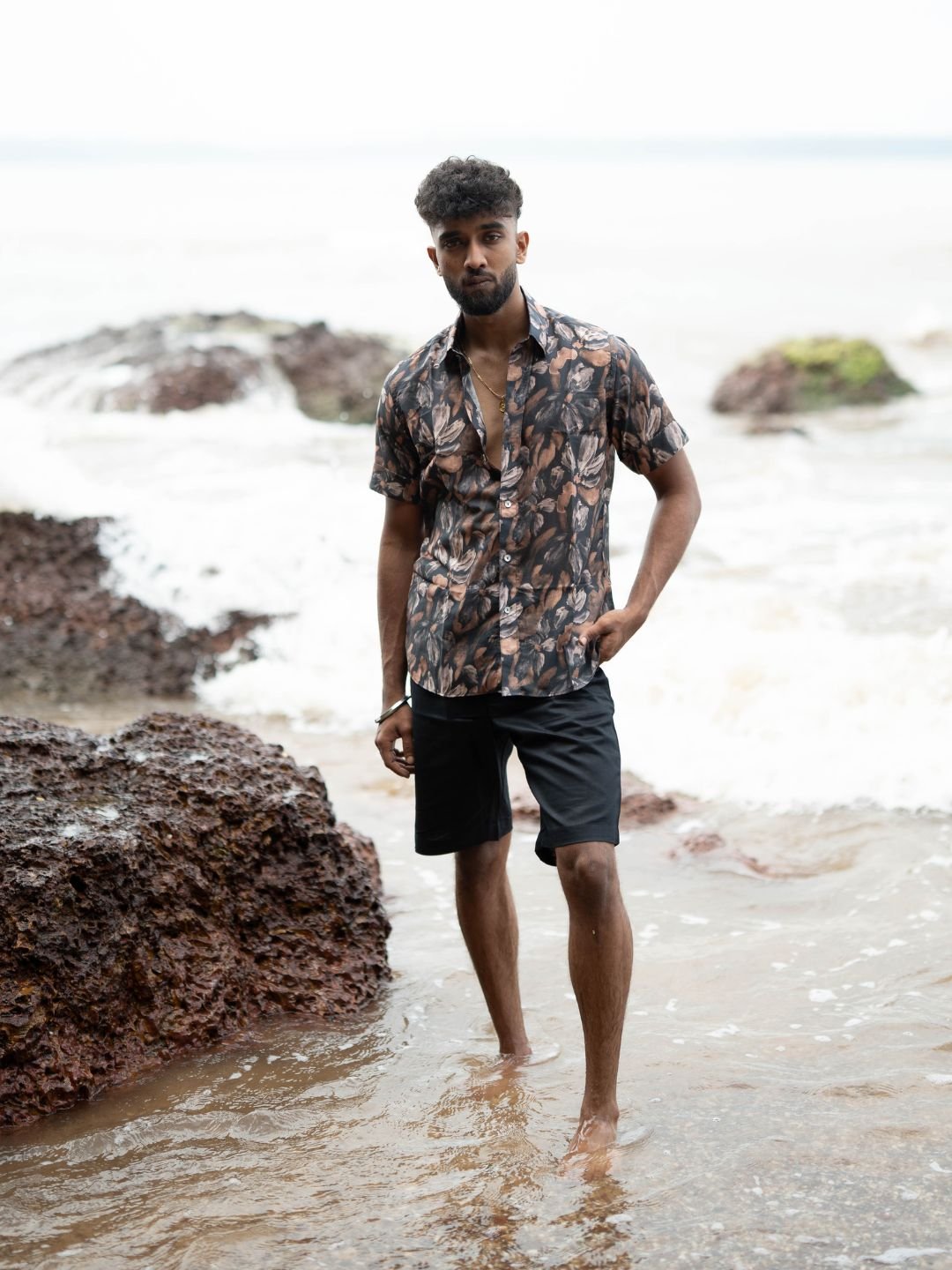 Ruh the soul (8) Cocoa Flora Shirt - Image 1