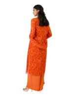 Abstract Orange Kurta Set - Image 2